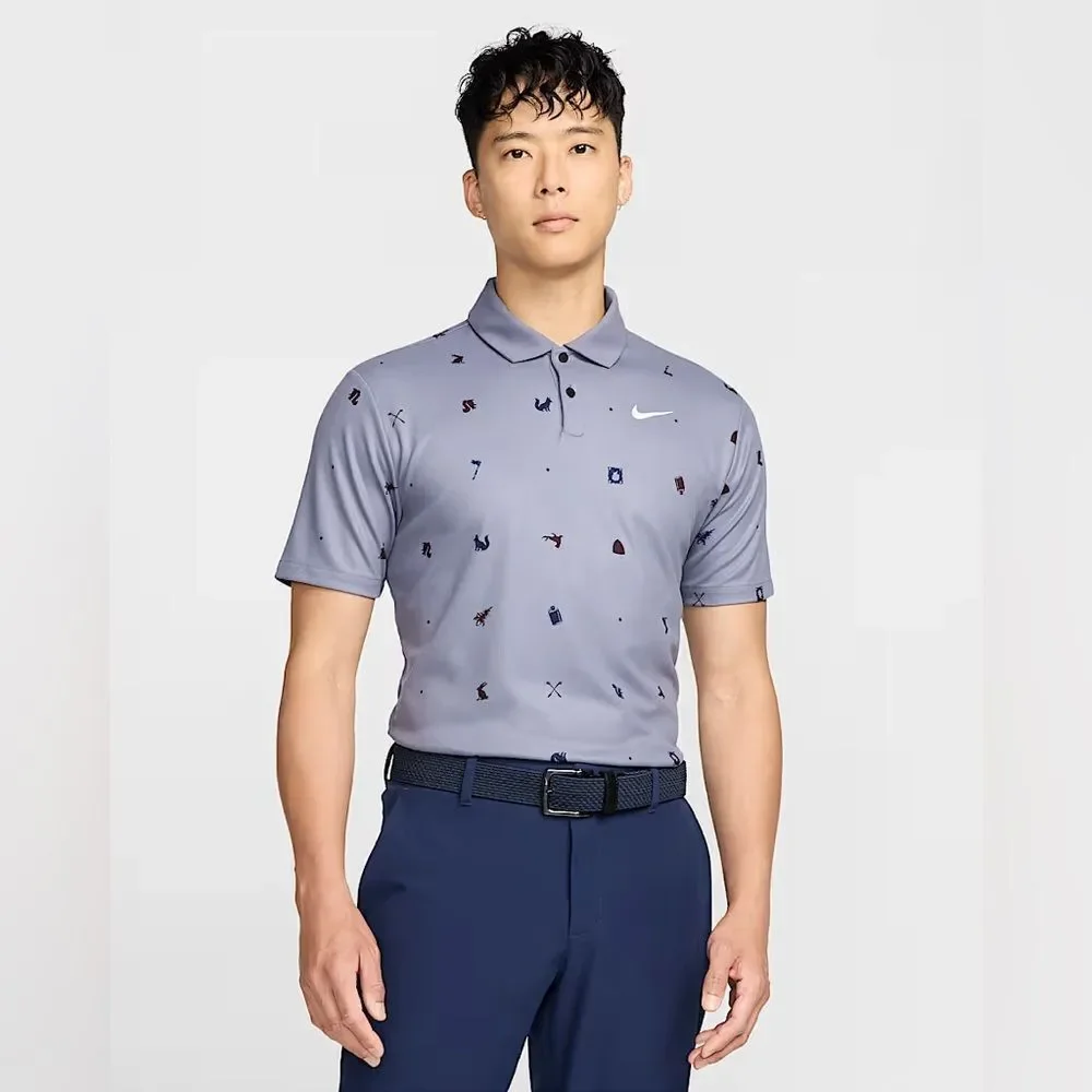 Nike Golf Polo Mens Dri-FIT Tour Icon All Over Print